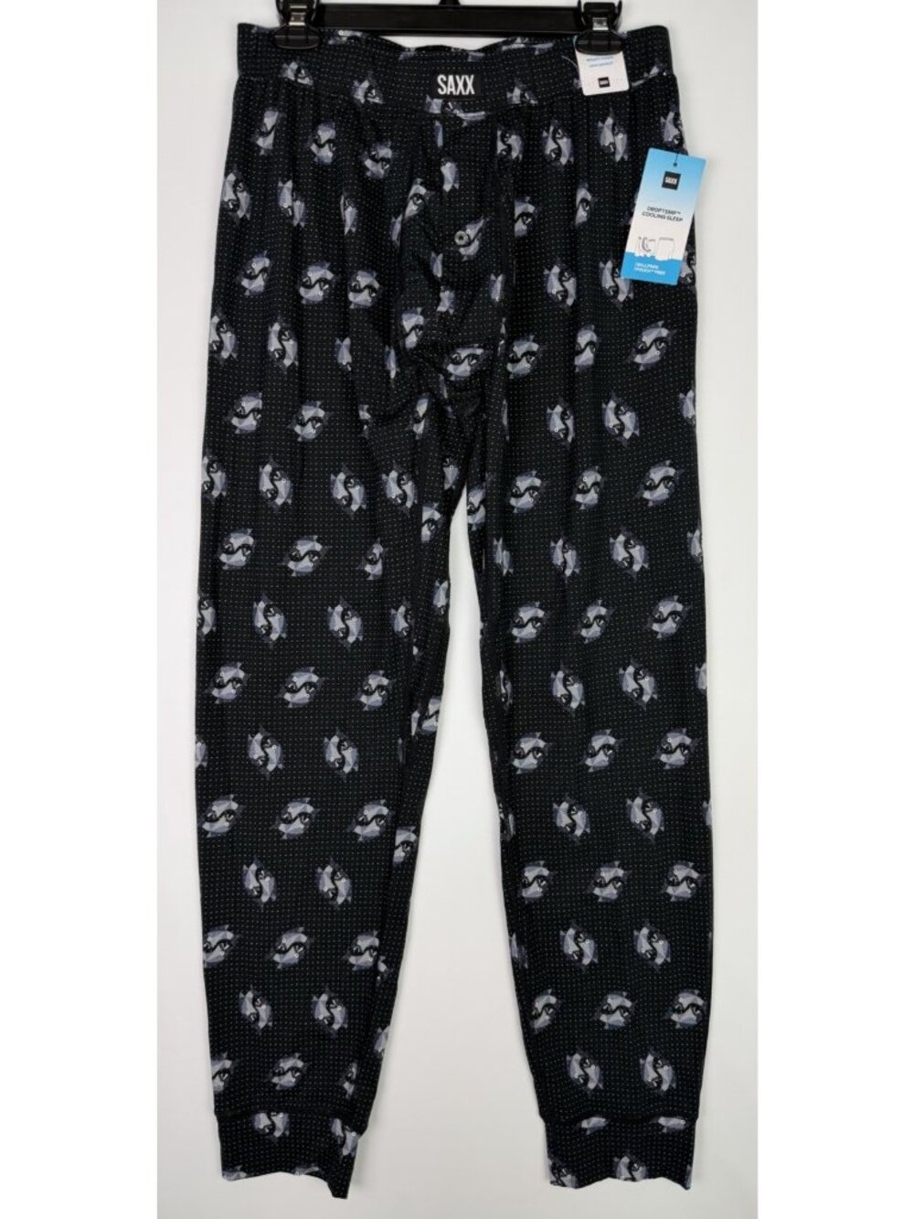Saxx Black Jogger Pants with Gray Pattern